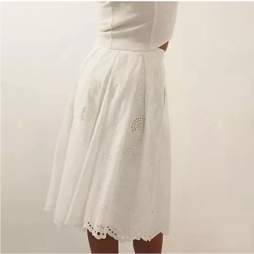 Anthropologie Maeve eyelet white skirt NWOT size 6 - Picture 3 of 5
